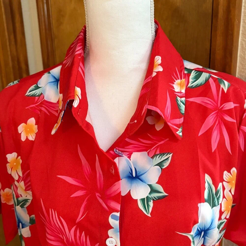 Ladies' Hawaiian Button Down Shirts, Bundle of 2, Size L - Picture 8 of 14